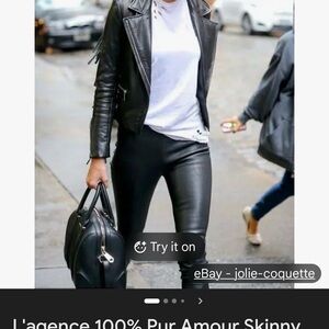 L'AGENCE Amour Lambskin Leather Pull on pants- Size XS